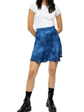 Free People Martine Flirt Deep Blue Tie-Dye Skater Skirt